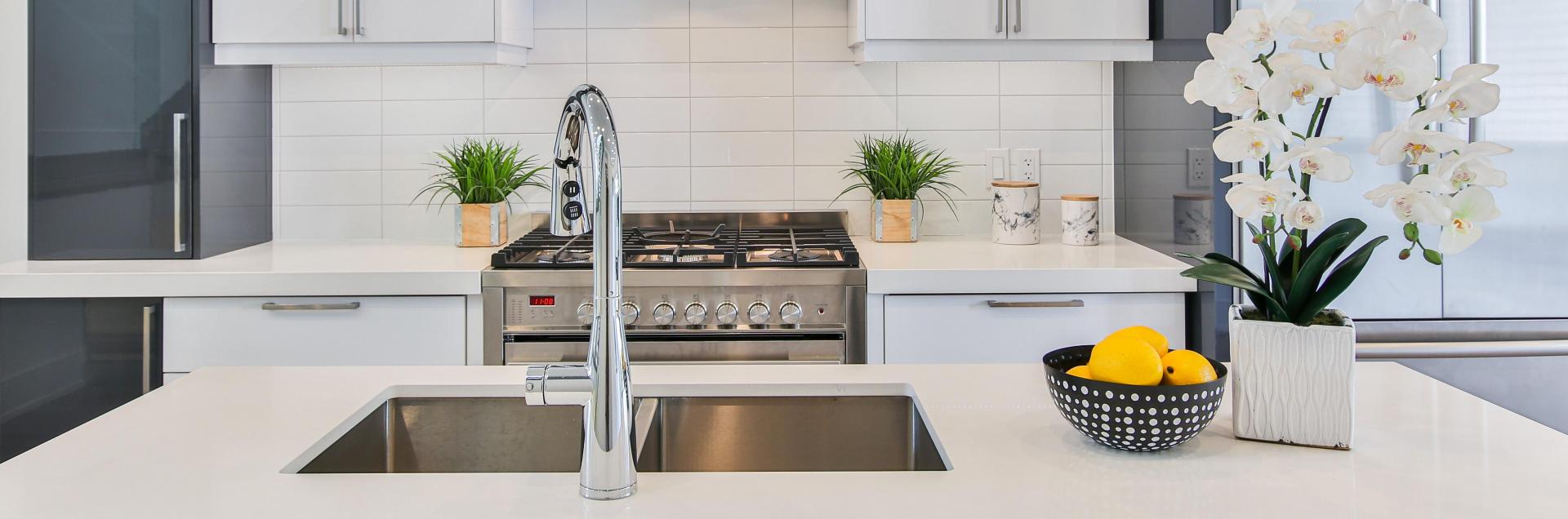 modern grey and white kitchen